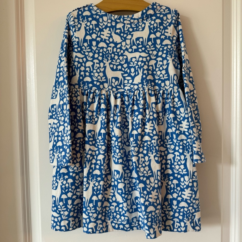 Mini Boden Girls Woodland Print Jersey Dress - Picture 4 of 6